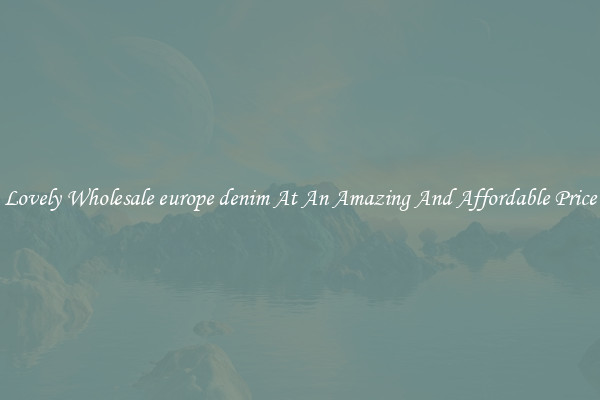 Lovely Wholesale europe denim At An Amazing And Affordable Price