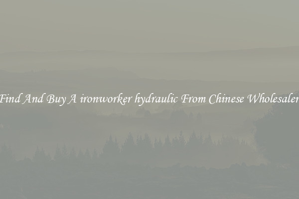 Find And Buy A ironworker hydraulic From Chinese Wholesalers