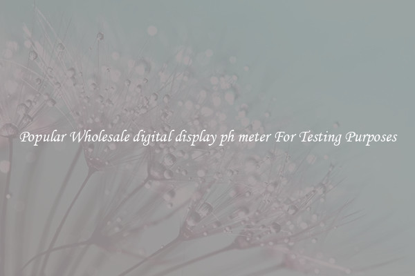 Popular Wholesale digital display ph meter For Testing Purposes