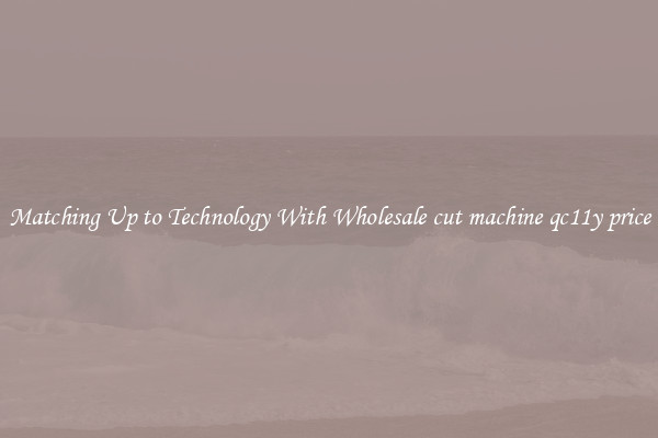 Matching Up to Technology With Wholesale cut machine qc11y price