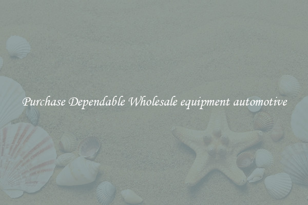 Purchase Dependable Wholesale equipment automotive