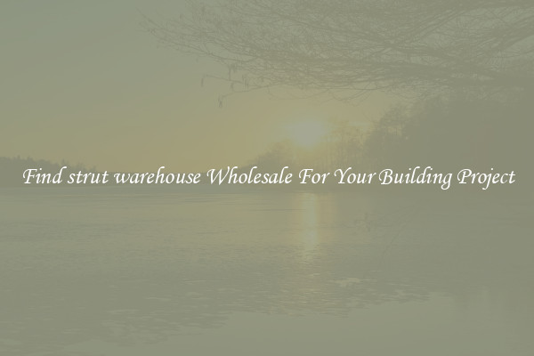 Find strut warehouse Wholesale For Your Building Project