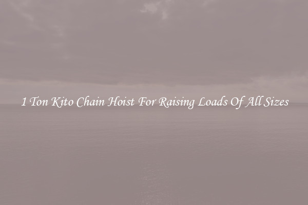 1 Ton Kito Chain Hoist For Raising Loads Of All Sizes